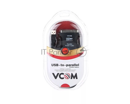 Кабель AM/LPT 1.8м VCOM Кабель-адаптер USB -> LPT (прямое подключение к LPT порту принтера), VUS7052