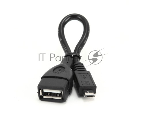 Кабель Gembird/Cablexpert A-OTG-AFBM-001 AF/MicroBM, Кабель USB 2.0 OTG  , 0.15м, пакет 