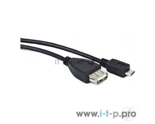 Кабель Gembird/Cablexpert A-OTG-AFBM-001 AF/MicroBM, Кабель USB 2.0 OTG  , 0.15м, пакет 