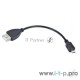 Кабель Gembird/Cablexpert A-OTG-AFBM-001 AF/MicroBM, Кабель USB 2.0 OTG  , 0.15м, пакет 