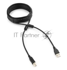 Кабель Gembird/Cablexpert  CCF2-USB2-AMBM-15 USB 2.0 Pro Кабель  , AM/BM, 4.5м, экран,2феррит.кольца, черный, пакет