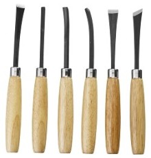 STAYER Набор: Резцы фигурные, с деревянной ручкой, 6шт [1832-H6]