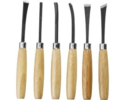 [Ручной инструмент] STAYER Набор: Резцы фигурные, с деревянной ручкой, 6шт [1832-H6]