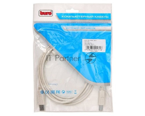 Кабель Buro Кабель USB2.0  USB2.0-AM/BM-1.8M-MG A(m)/B(m) (1.8м) феррит.кольца(USB2.0-AM/BM-1.8M-MG)