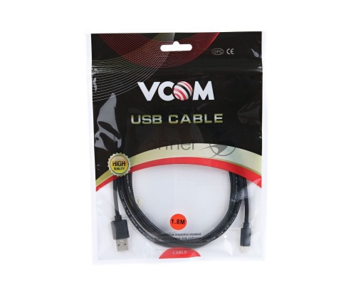 Кабель VCOM VUS6945-1.8MO Кабель USB2.0 Am-->micro-B 5P, 1.8м , черный