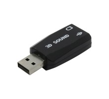 ORIENT Адаптер AU-01N, USB to Audio, 2 x jack 3.5 mm для подключения гарнитуры к порту USB, черный