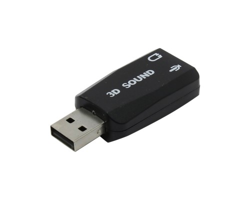 [переходник] ORIENT Адаптер AU-01N, USB to Audio, 2 x jack 3.5 mm для подключения гарнитуры к порту USB, черный