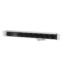 REM Блок розеток Rem-10 без шнура с фил. и инд., 7 Schuko, вход IEC 60320 C14, 10A, алюм., 19
