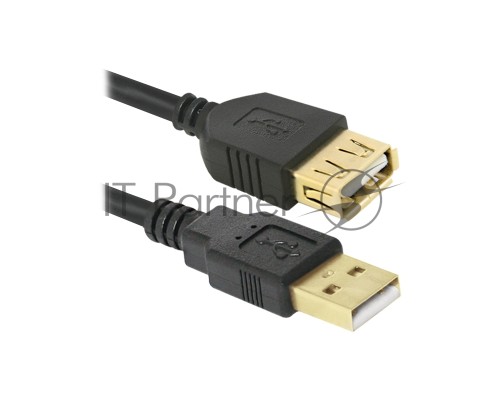 Кабель Defender PRO USB 2.0 кабель удлинительный 1.8м AM/AF , зол.конт, 2фер.фил. (87429)