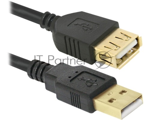 Кабель Defender PRO USB 2.0 кабель удлинительный 1.8м AM/AF , зол.конт, 2фер.фил. (87429)