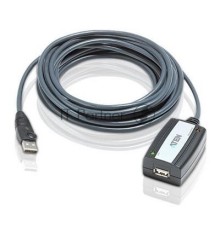 Кабель удлинитель активный(с усилителем) USB 2.0 AM/AF 5m, ATEN UE250-AT, 4 pin, опрессованный, серый