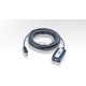 Кабель удлинитель активный(с усилителем) USB 2.0 AM/AF 5m, ATEN UE250-AT, 4 pin, опрессованный, серый