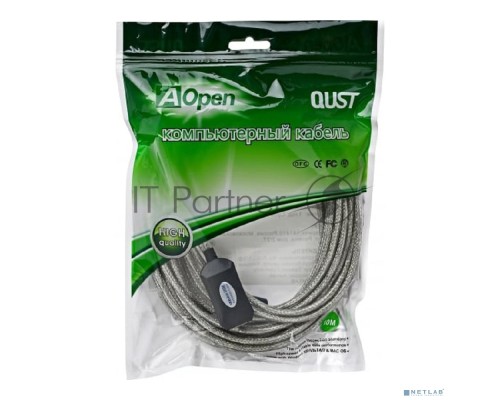 Кабель AM/AF USB2.0 10м Aopen удлинитель активный(с усилителем) USB2.0-repeater, ACU823-10M