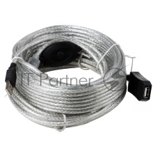 Кабель удлинитель Aopen активный ACU823-15M , USB2.0-repeater AM/AF 15м  