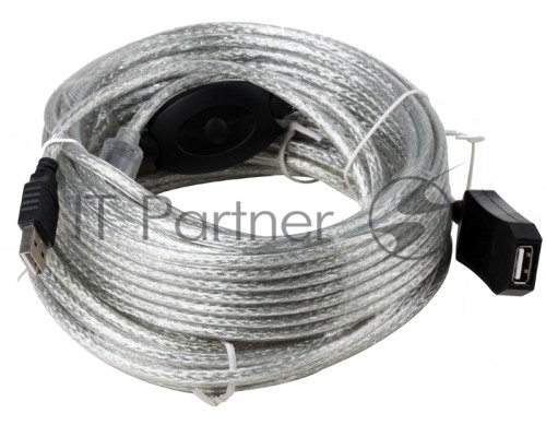 Кабель удлинитель Aopen активный ACU823-15M , USB2.0-repeater AM/AF 15м  