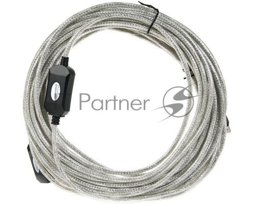 Кабель удлинитель Aopen активный ACU823-15M , USB2.0-repeater AM/AF 15м  