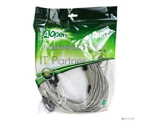 Кабель удлинитель Aopen активный ACU823-15M , USB2.0-repeater AM/AF 15м  