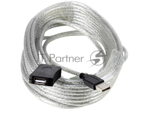 Кабель удлинитель Aopen активный ACU823-15M , USB2.0-repeater AM/AF 15м  