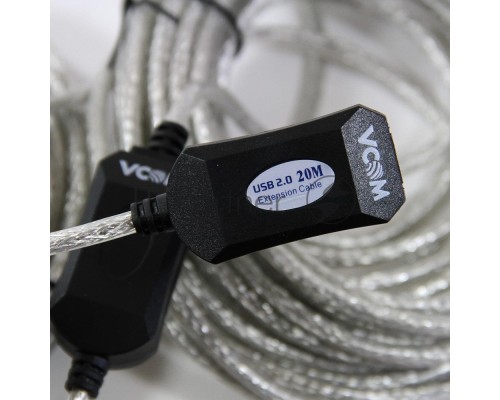 Кабель VCOM VUS7049-20M Кабель-адаптер USB2.0-repeater, удлинительный активный <Am-->Af> 20м