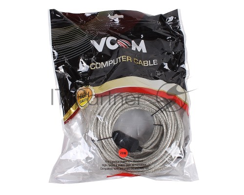 Кабель VCOM VUS7049-20M Кабель-адаптер USB2.0-repeater, удлинительный активный <Am-->Af> 20м