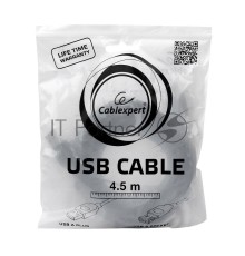 Кабель Gembird PRO CCP-USB2-AMAF-15C USB 2.0 кабель удлинительный 4.5м AM/AF  позол. контакты, пакет 