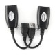 Кабель Gembird UAE-30M USB 2.0 кабель удлинительный AM/AF/RJ45Fx2  по витой паре