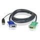 Шнур, мон+клав+мышь USB ATEN, SPHD15=>HD DB15+USB A-Тип, Male-2xMale,  8+4 проводов, опрессованный,   1.8 метр., черный, (2L-5202U)