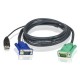 Шнур, мон+клав+мышь USB ATEN, SPHD15=>HD DB15+USB A-Тип, Male-2xMale,  8+4 проводов, опрессованный, 3 метр., черный, (2L-5203U)