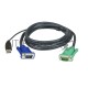 Шнур, мон+клав+мышь USB ATEN, SPHD15=>HD DB15+USB A-Тип, Male-2xMale,  8+4 проводов, опрессованный, 3 метр., черный, (2L-5203U)