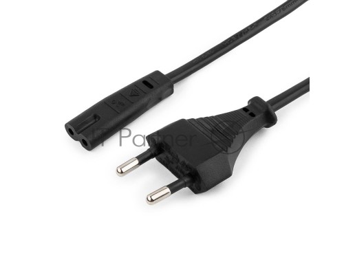 Кабель питания для ноутбуков, аудио/видео техники Gembird PC-184-VDE-0.5М, 0,5м, VDE, 2-pin, черный, пакет      