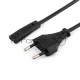 Кабель питания для ноутбуков, аудио/видео техники Gembird PC-184-VDE-0.5М, 0,5м, VDE, 2-pin, черный, пакет      