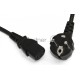 Кабель питания компьютера Hyperline PWC-IEC13-SHM-5.0-BK (Shucko+C13) (3x1.00), 10A, угловая вилка, 5 м