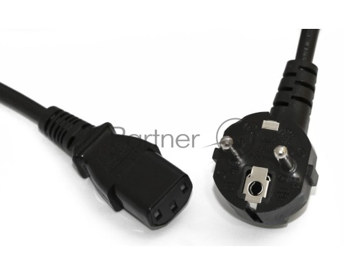 Кабель питания компьютера Hyperline PWC-IEC13-SHM-3.0-BK (Shucko+C13) (3x1.0), 3 м
