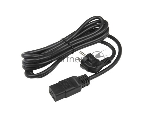 Кабель питания Hyperline PWC-IEC19-SHM-5.0-BK (Shucko+C19) (3x1.5), 5м