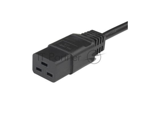 Кабель питания Hyperline PWC-IEC19-SHM-5.0-BK (Shucko+C19) (3x1.5), 5м