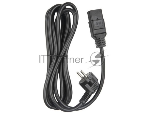 Кабель питания Hyperline PWC-IEC19-SHM-5.0-BK (Shucko+C19) (3x1.5), 5м