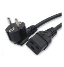 Кабель питания Hyperline PWC-IEC19-SHM-1.8-BK (Shucko+C19) (3x1.5), 1.8м