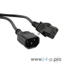 Кабель Hyperline PWC-IEC13-IEC14-0.5-BK Кабель питания монитор-компьютер IEC 320 C13 - IEC 320 C14 (3x0.75), 0.5 м