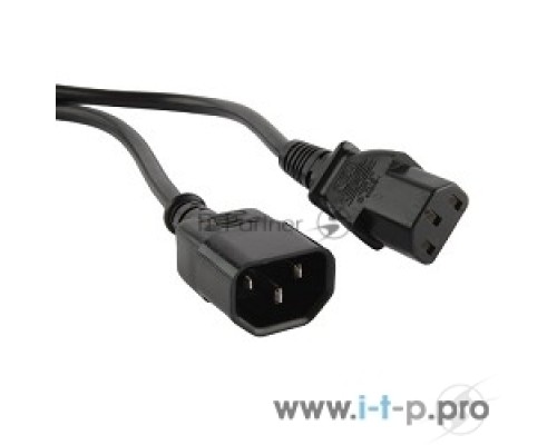 Кабель Hyperline PWC-IEC13-IEC14-0.5-BK Кабель питания монитор-компьютер IEC 320 C13 - IEC 320 C14 (3x0.75), 0.5 м