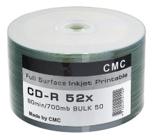 Диски CMC CD-R 80 52x Bulk/50 Full Ink Print (141144)