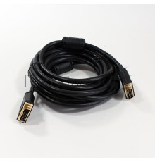 Кабель DVI 5м VCOM Кабель DVI-DVI Dual Link (25M-25M), 5m, 2 фильтра, VDV6300-5M