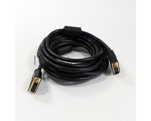 Кабель DVI 5м VCOM Кабель DVI-DVI Dual Link (25M-25M), 5m, 2 фильтра, VDV6300-5M