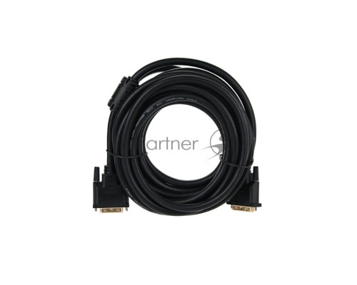Кабель DVI 5м VCOM Кабель DVI-DVI Dual Link (25M-25M), 5m, 2 фильтра, VDV6300-5M