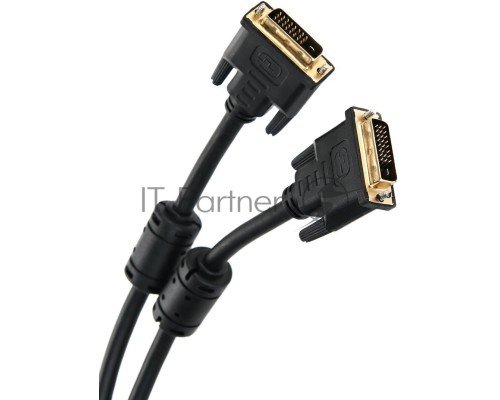 Кабель DVI 5м VCOM Кабель DVI-DVI Dual Link (25M-25M), 5m, 2 фильтра, VDV6300-5M