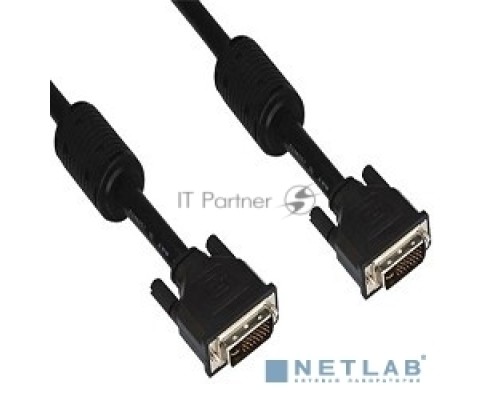 Кабель DVI 5м VCOM Кабель DVI-DVI Dual Link (25M-25M), 5m, 2 фильтра, VDV6300-5M