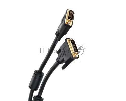 Кабель DVI 1.8м VCOM DVI-DVI Dual Link 25M-25M, 2 фильтра, VDV6300-1.8M
