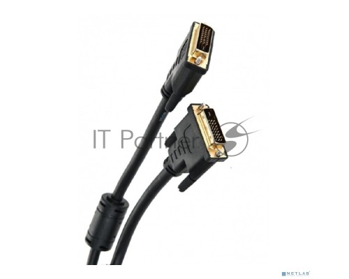 Кабель DVI 1.8м VCOM DVI-DVI Dual Link 25M-25M, 2 фильтра, VDV6300-1.8M