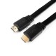 Кабель HDMI Cablexpert CC-HDMI4F-10, 19M/19M, v2.0, медь, позол.разъемы, экран, плоский кабель, 3м, черный, пакет