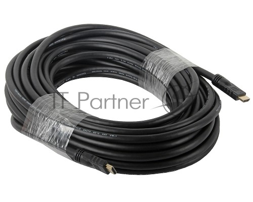 Кабель HDMI Cablexpert CC-HDMI4-20M, 19M/19M, v2.0, медь, позол.разъемы, экран, 20м, черный, пакет