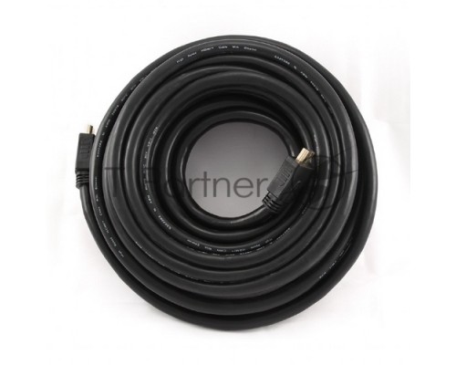 Кабель HDMI Cablexpert CC-HDMI4-20M, 19M/19M, v2.0, медь, позол.разъемы, экран, 20м, черный, пакет